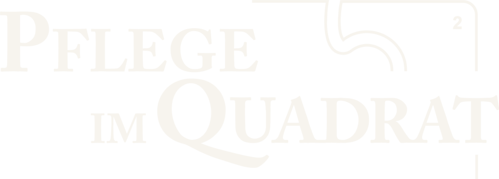 Logo Pflege im Quadrat für dunkle Hintergründe